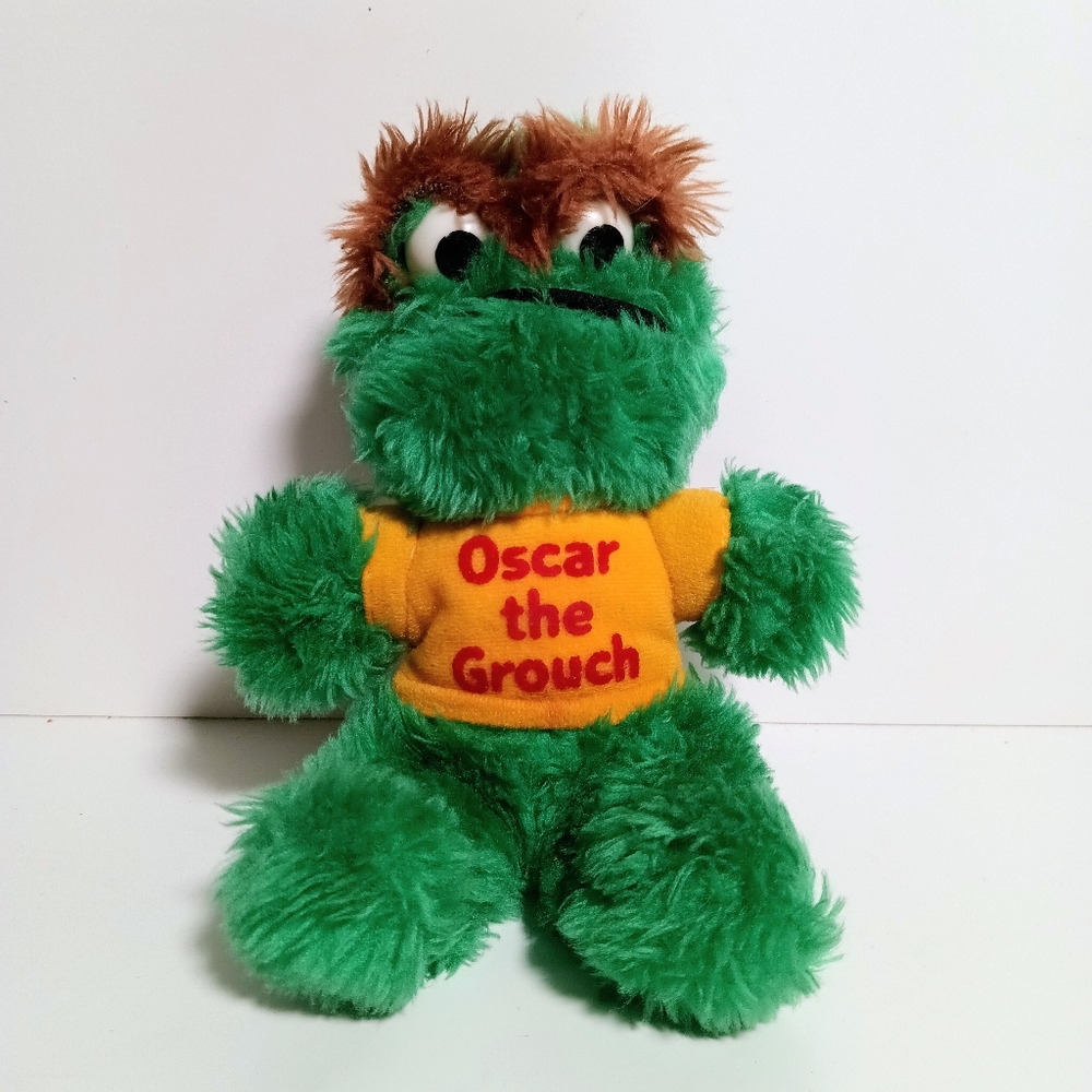 Vintage 80s Plush Oscar the Grouch Sesame Street Doll 1981